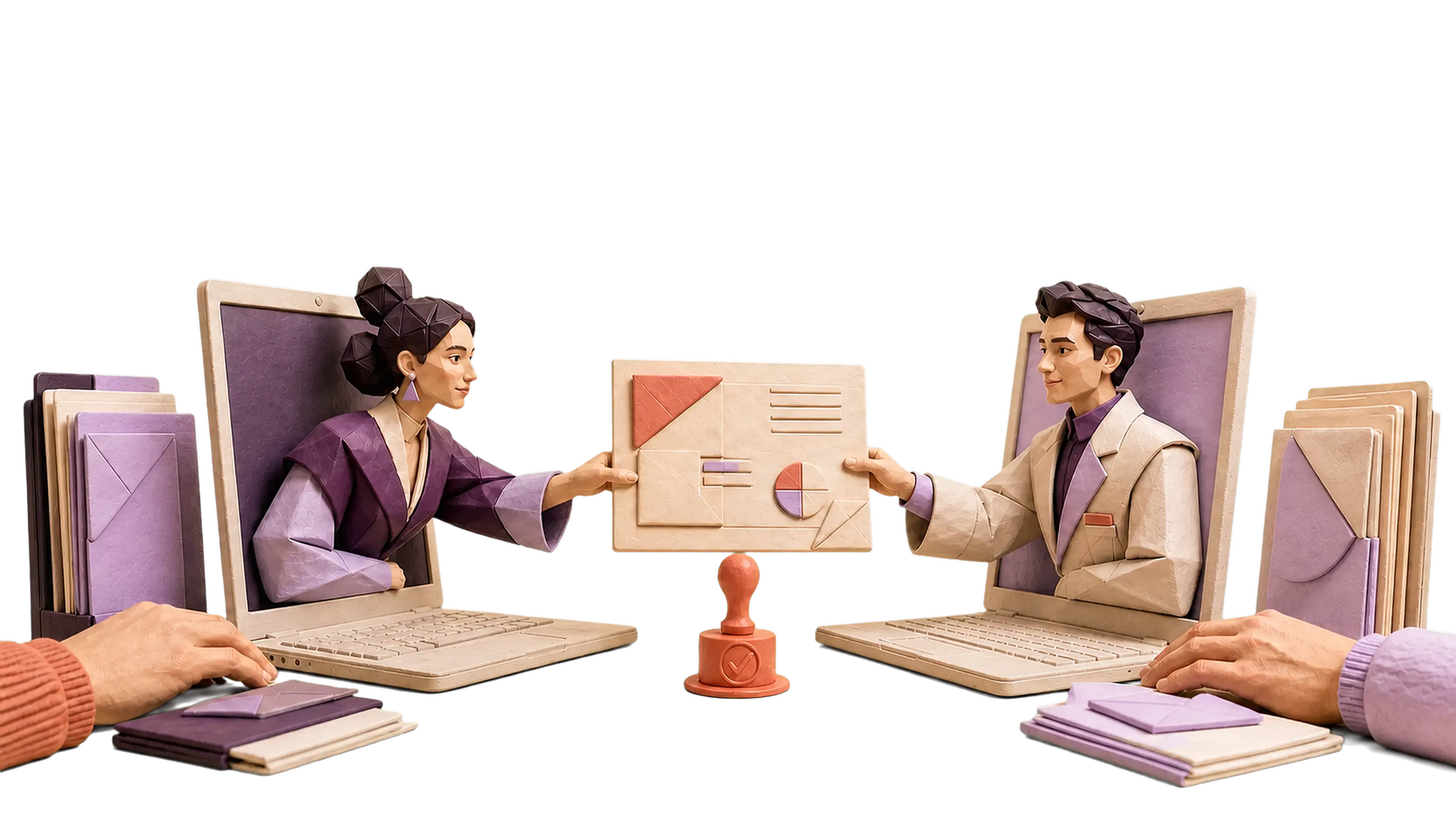 Two personal AI agents collaborating across their humans' computers on one shared project